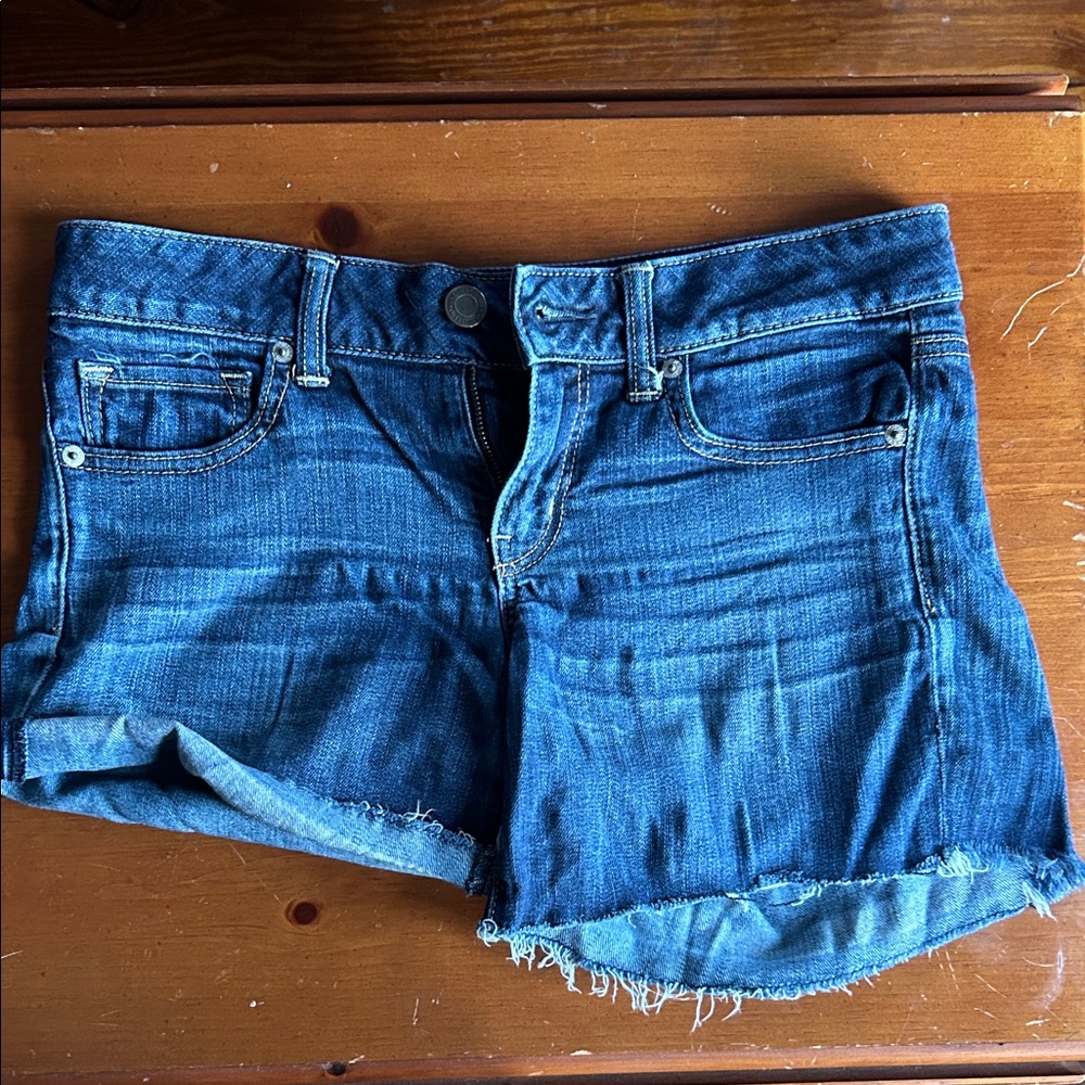 Super Low Rise Vintage Y2K American Eagle Outfitters Blue Denim Shorts